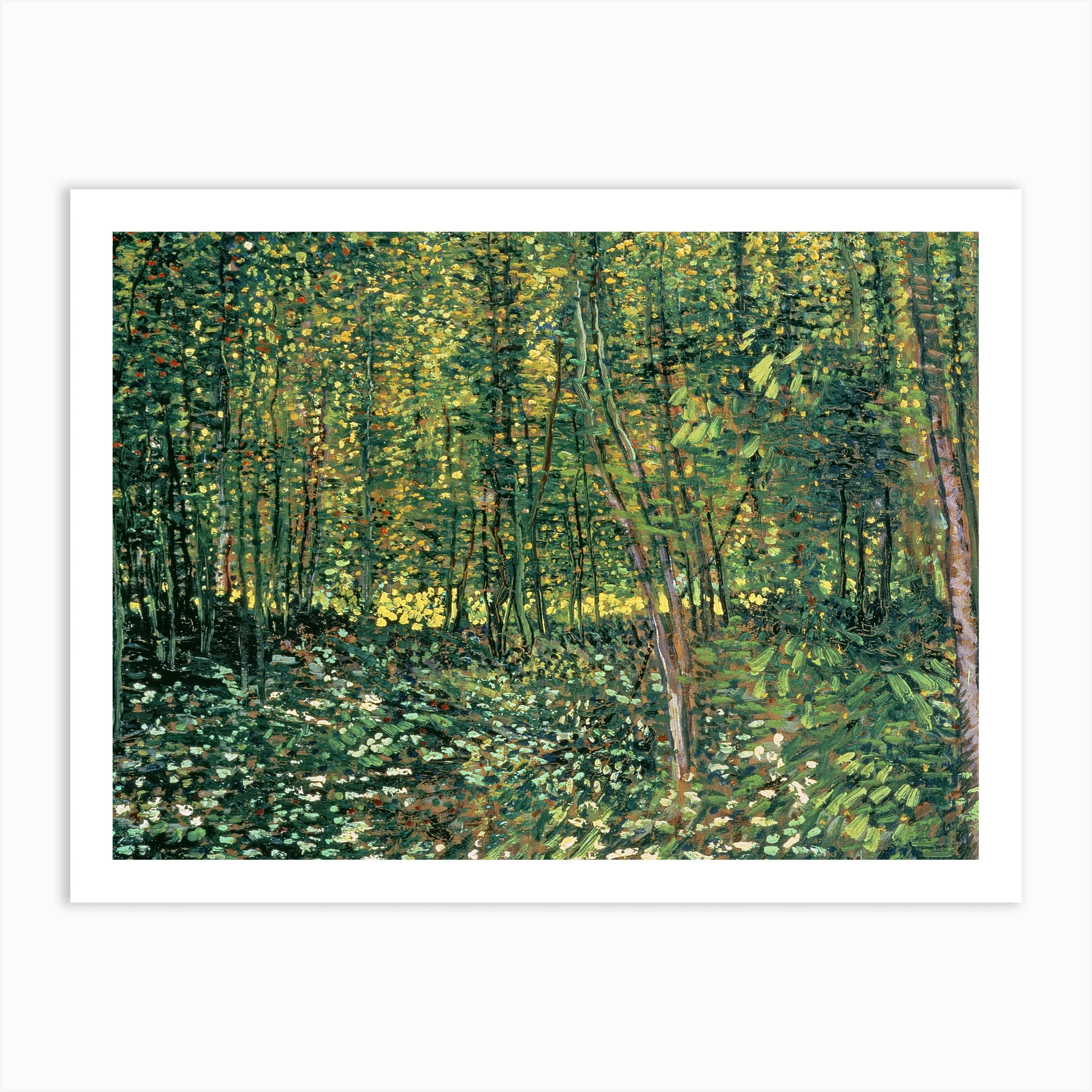 Trees and Undergrowth Vincent Van Gogh VG395 Repro Art Print A4 A3 A2 A1 